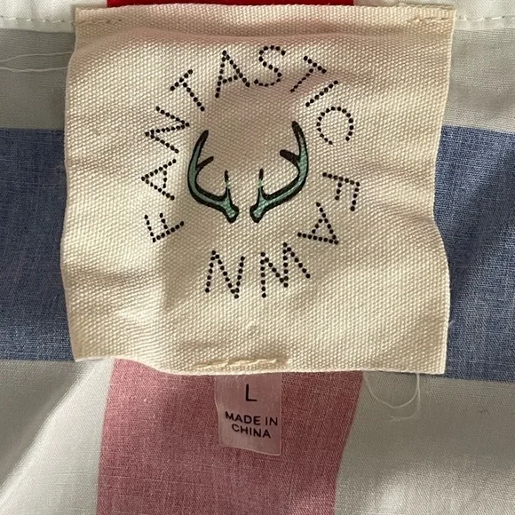 EUC FANTASTIC FAWN RED/WHITE/BLUE CHECKERED ALINE 33” LONG DRESS - LADIES SIZE L - Picture 5 of 5